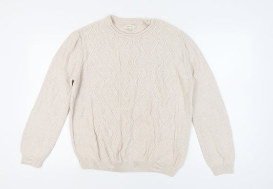 Womens UK Size L River Island Beige Pullover Jumper