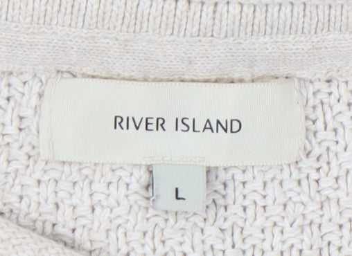 Womens UK Size L River Island Beige Pullover Jumper