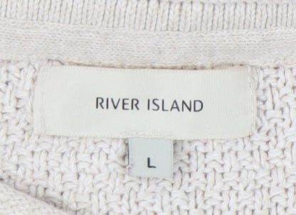 Womens UK Size L River Island Beige Pullover Jumper