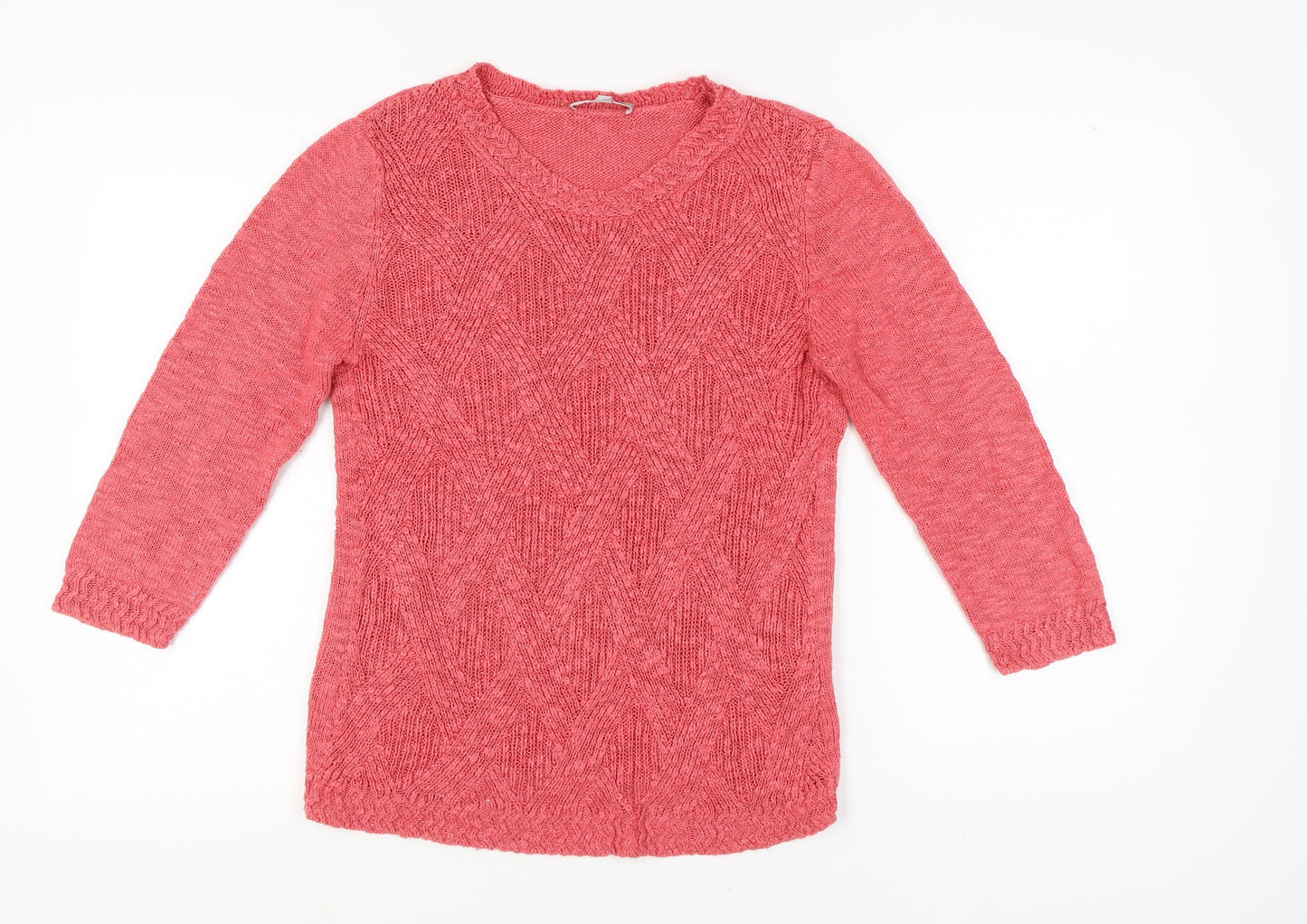 Womens UK Size M Marks and Spencer Pink Pullover Jumper