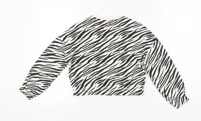 Marks and Spencer Girls' Black Zebra Print Pullover Sweatshirt