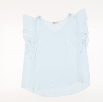 Womens UK Size 14 Marks and Spencer Blue Basic Blouse