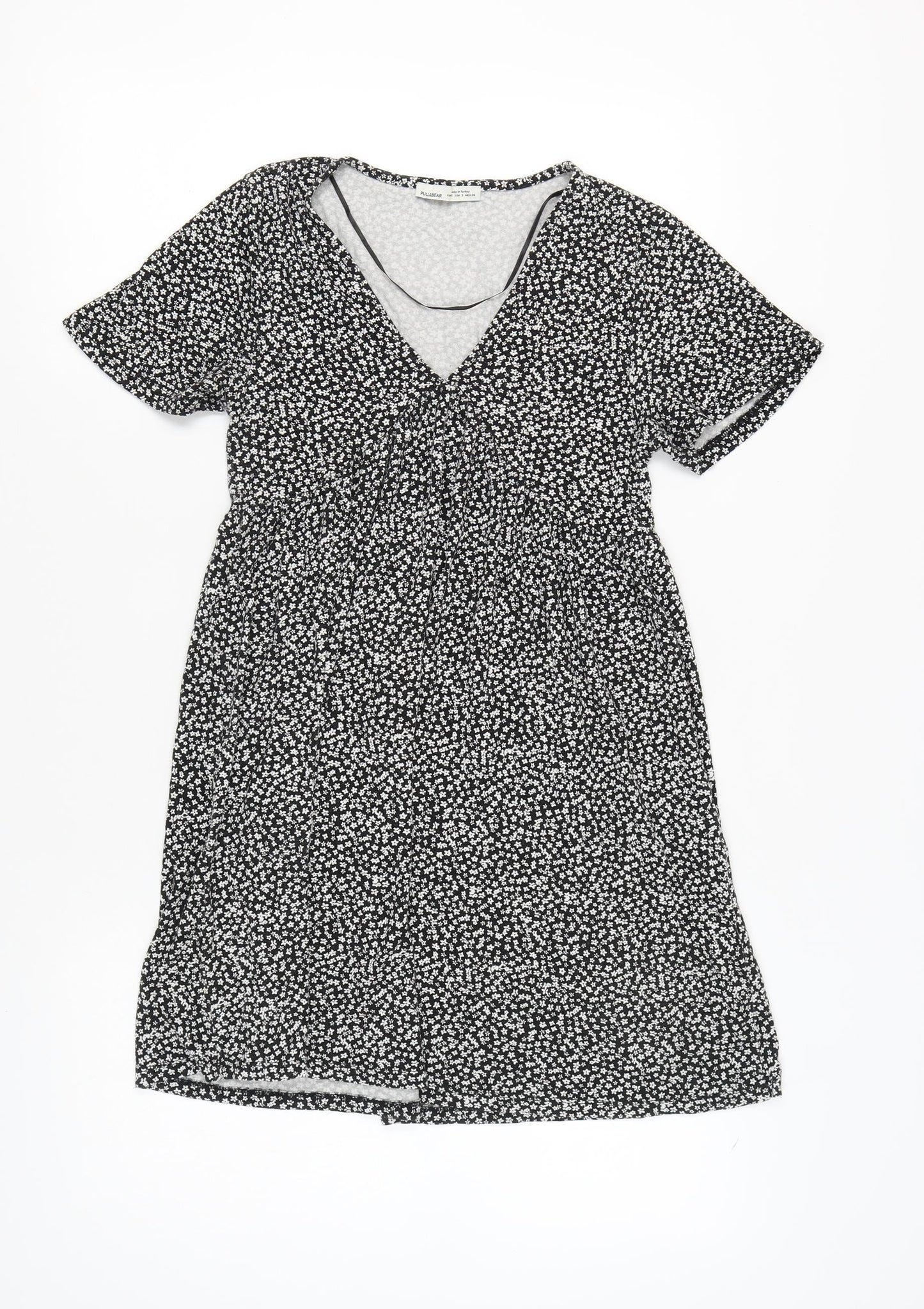 Pull & Bear Women’s Black Floral A-Line Dress, S