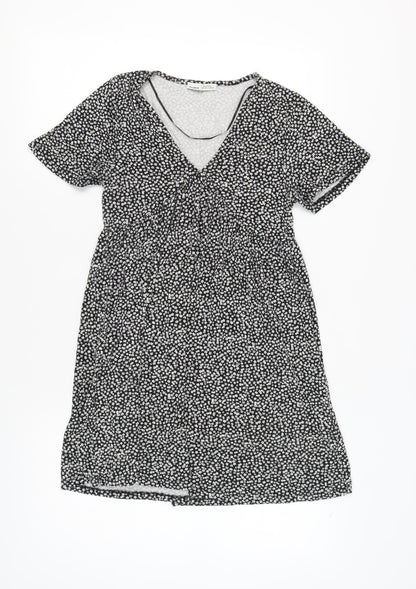 Pull & Bear Women’s Black Floral A-Line Dress, S