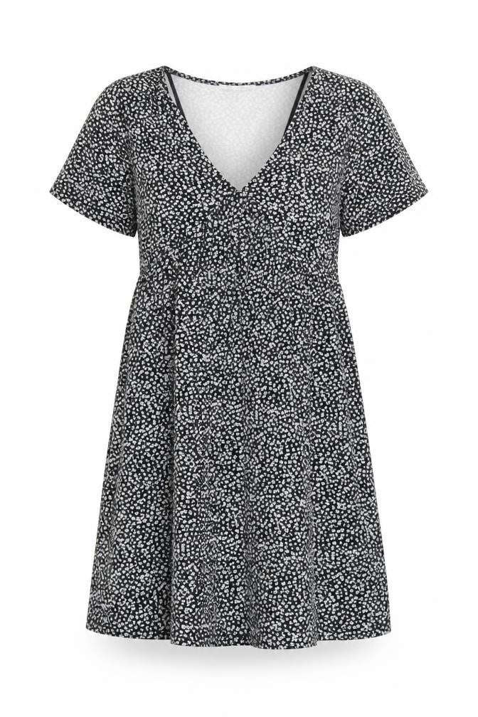Pull & Bear Women’s Black Floral A-Line Dress, S
