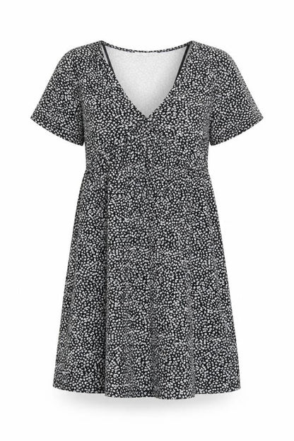 Pull & Bear Women’s Black Floral A-Line Dress, S