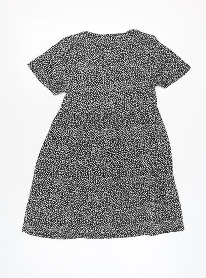 Pull & Bear Women’s Black Floral A-Line Dress, S