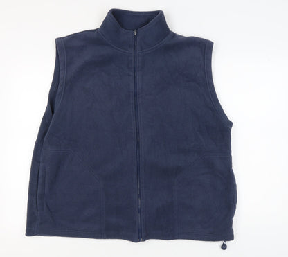 EWM Women's Blue Fleece Waistcoat 2XL Casual Zip