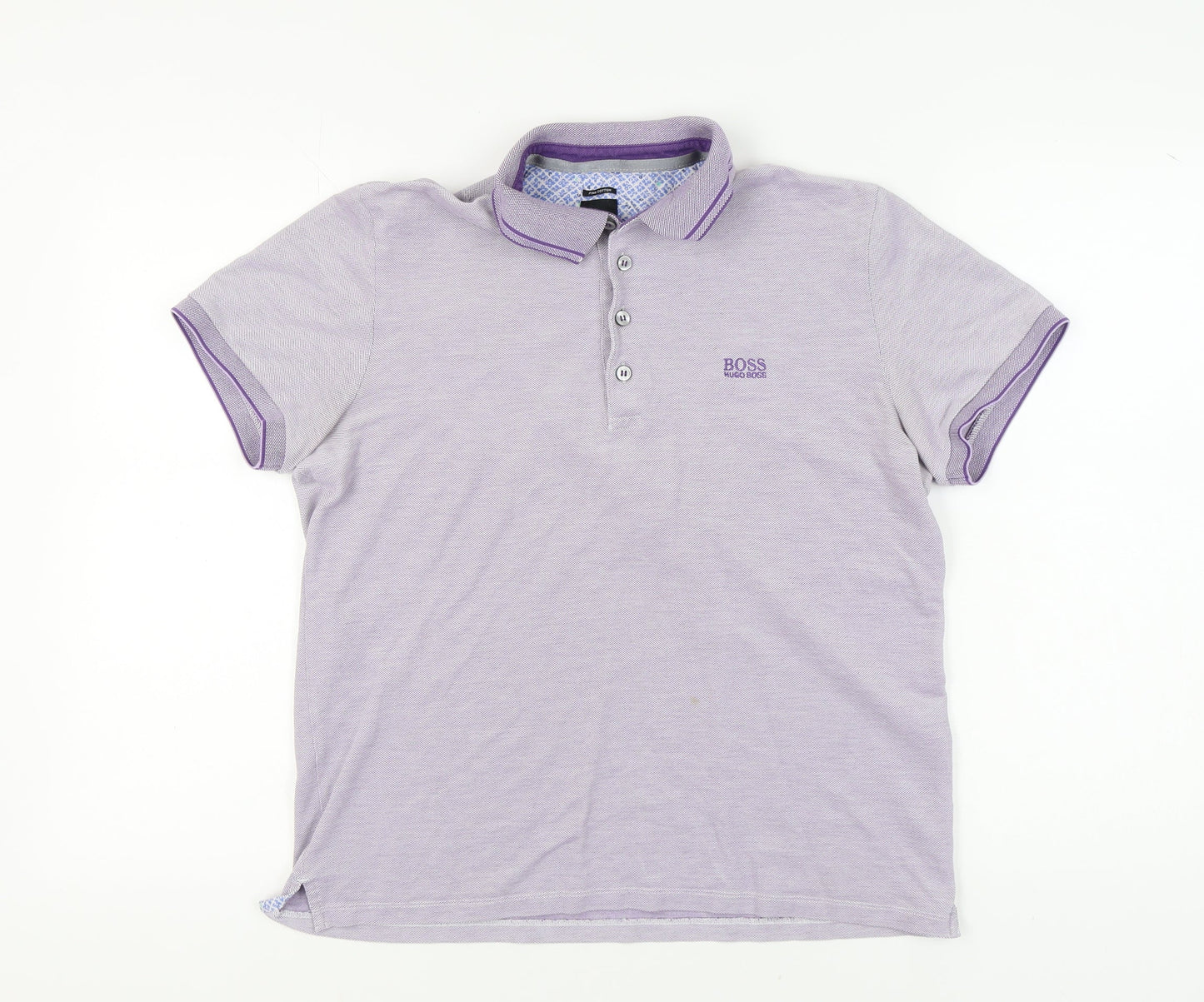 Hugo Boss Men’s Purple Polo, L, Regular Fit