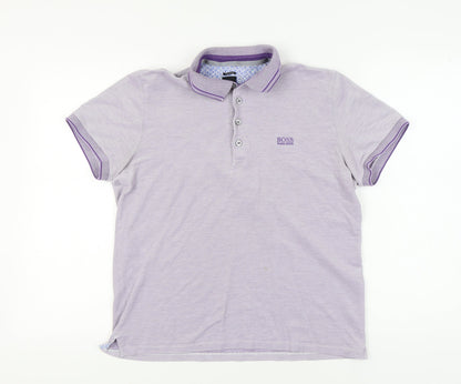 Hugo Boss Men’s Purple Polo, L, Regular Fit