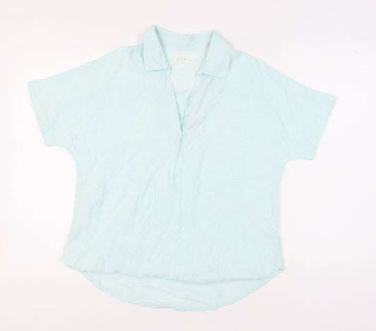 Mountain Warehouse Women's Blue Linen Blouse, Size 12