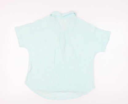 Mountain Warehouse Women's Blue Linen Blouse, Size 12