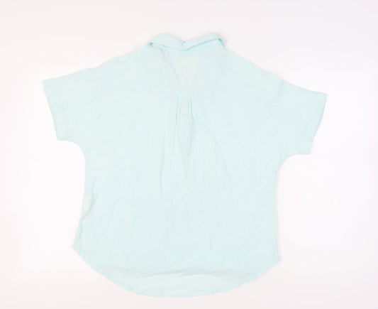 Mountain Warehouse Women's Blue Linen Blouse, Size 12