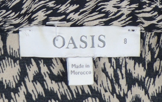 Womens UK Size 8 Oasis Multicoloured Basic Blouse