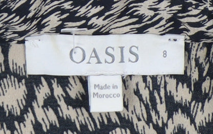 Womens UK Size 8 Oasis Multicoloured Basic Blouse