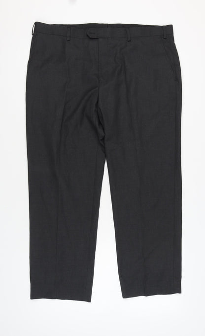 Moss Esq. Men's Black Dress Pants 46R Regular Fit
