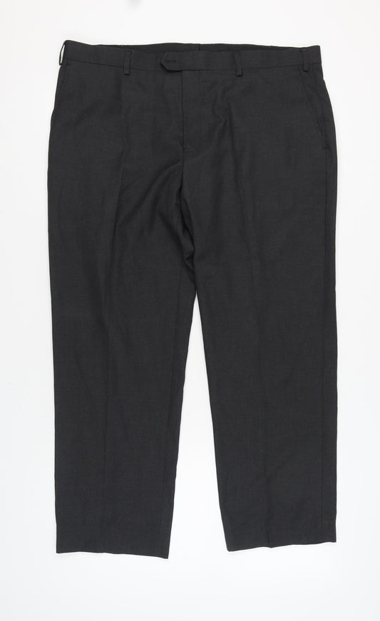 Moss Esq. Men's Black Dress Pants 46R Regular Fit