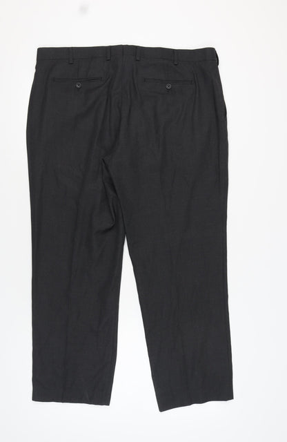 Moss Esq. Men's Black Dress Pants 46R Regular Fit