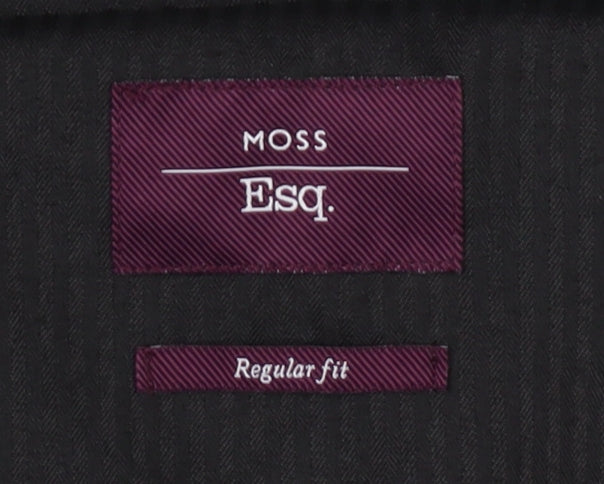 Moss Esq. Men's Black Dress Pants 46R Regular Fit