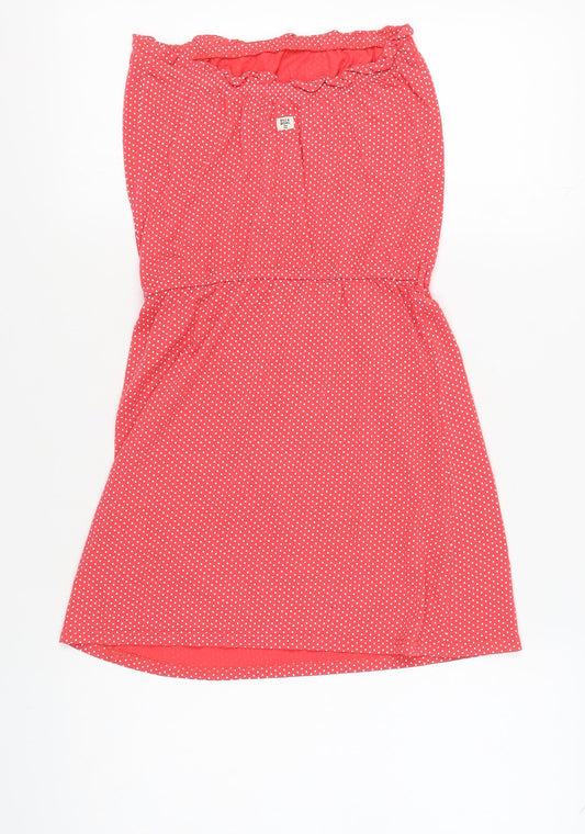 Billabong Women's Red Polka Dot Strapless Dress XS