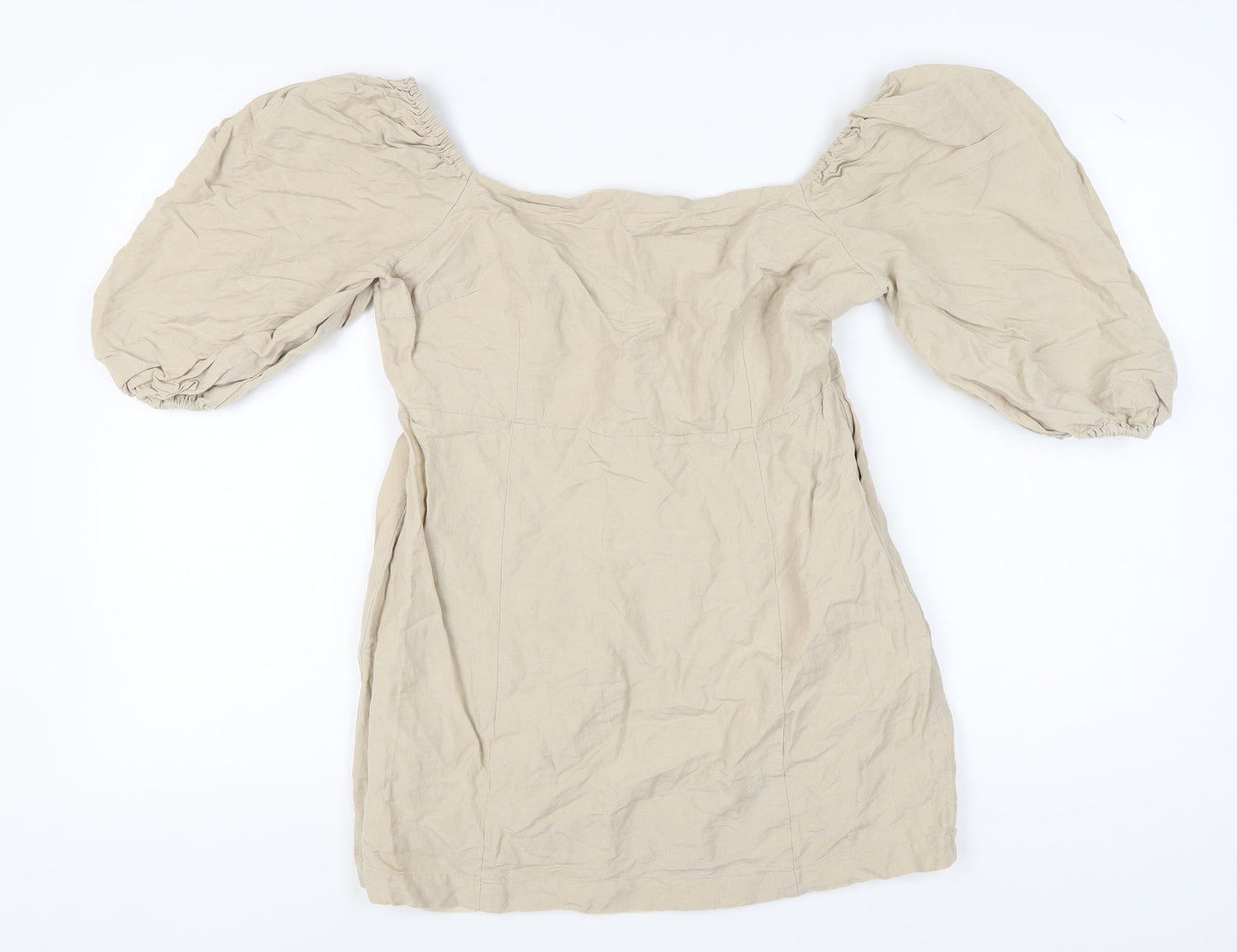 Womens UK Size 16 Warehouse Beige Tunic Blouse