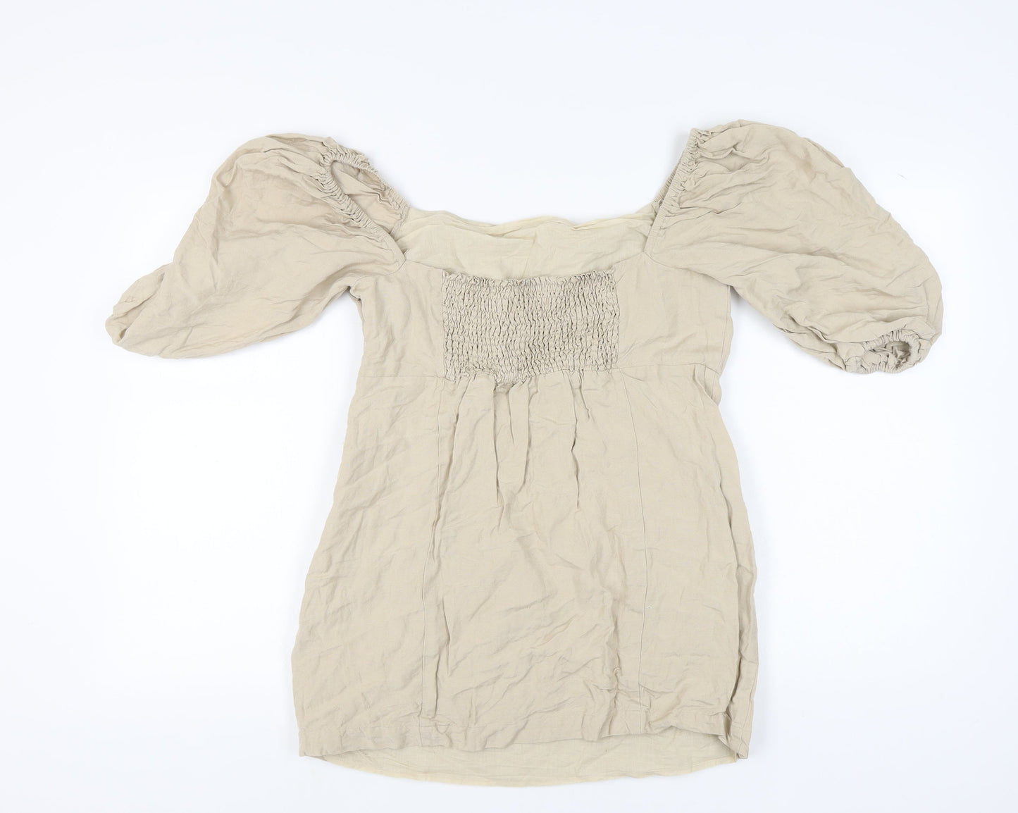 Womens UK Size 16 Warehouse Beige Tunic Blouse