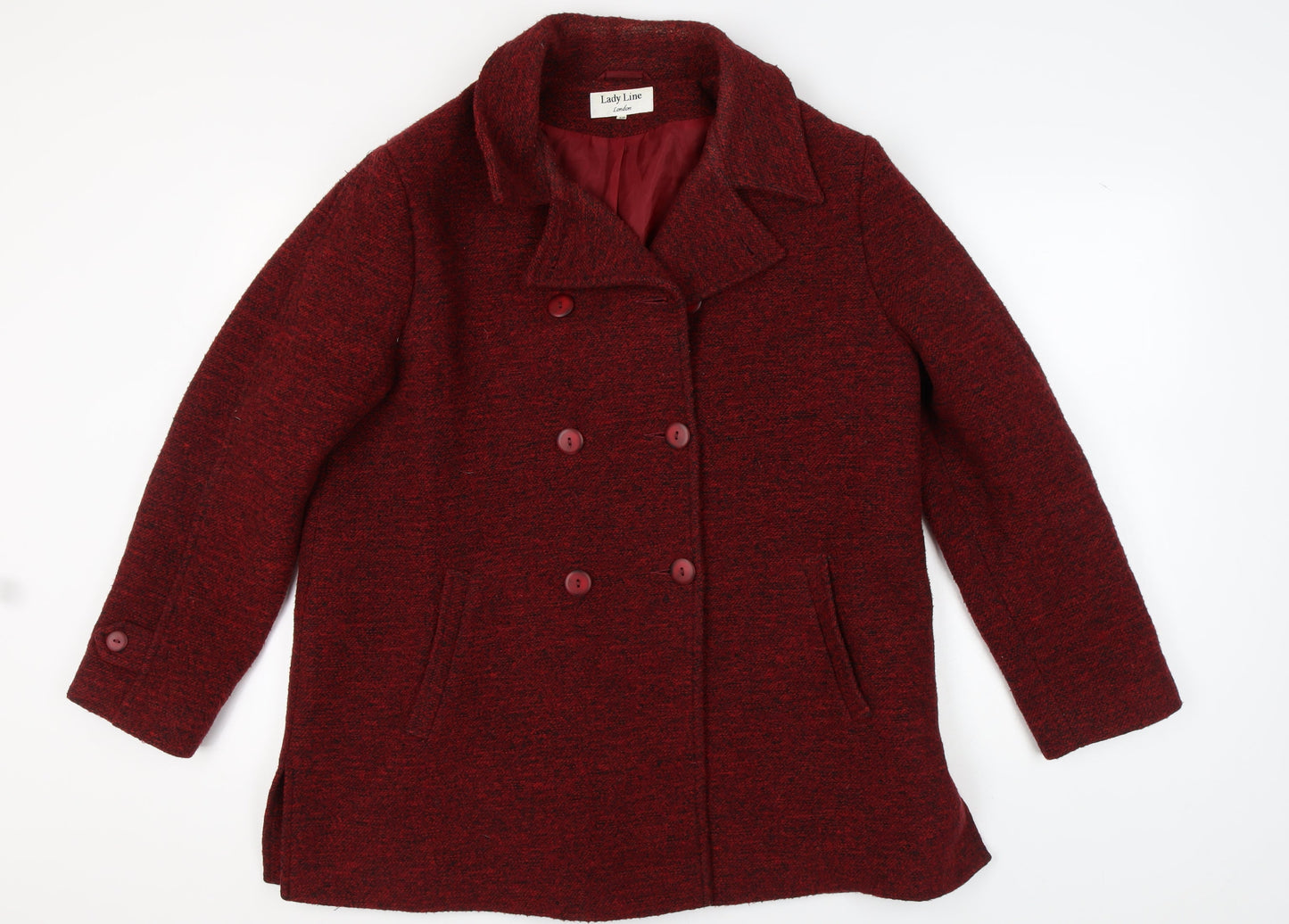 Womens UK Size 18 Lady Line Red Pea Coat