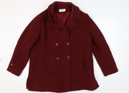 Womens UK Size 18 Lady Line Red Pea Coat