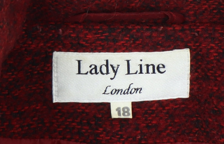Womens UK Size 18 Lady Line Red Pea Coat