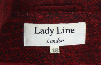 Womens UK Size 18 Lady Line Red Pea Coat