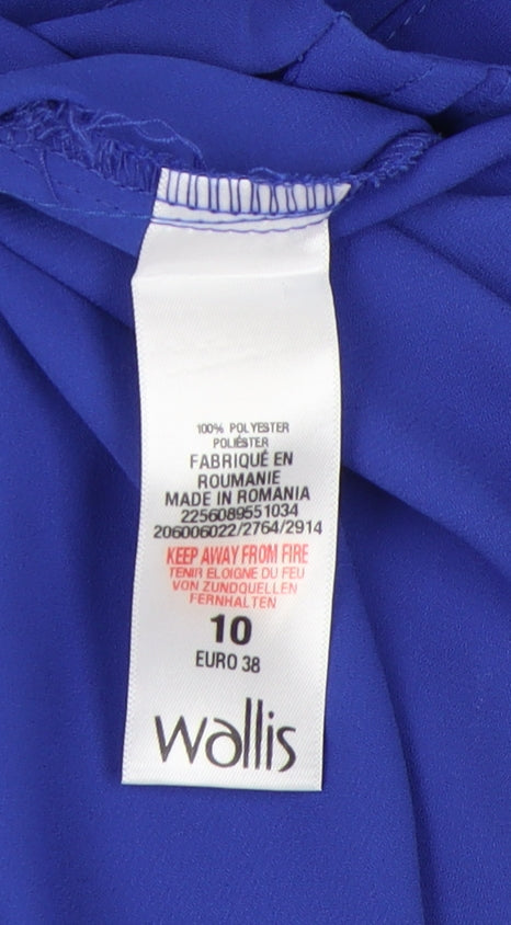 Womens UK Size 10 Wallis Blue Basic Blouse