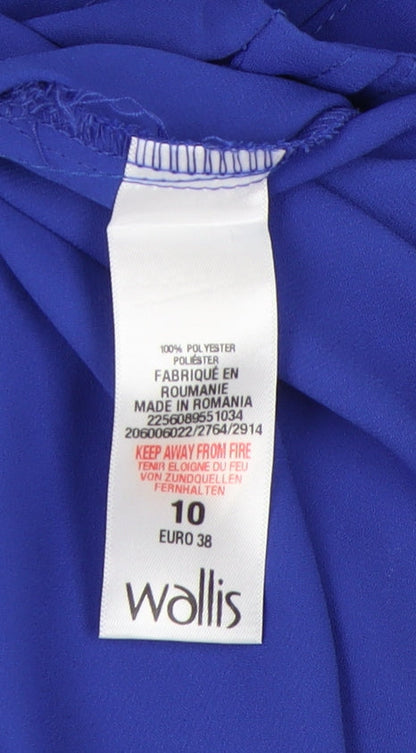 Womens UK Size 10 Wallis Blue Basic Blouse