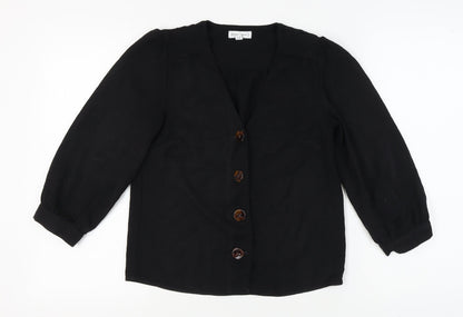 Warehouse Women's Black 3/4 Sleeve Blouse Size 8