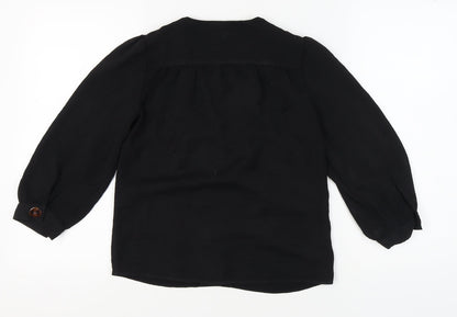 Warehouse Women's Black 3/4 Sleeve Blouse Size 8
