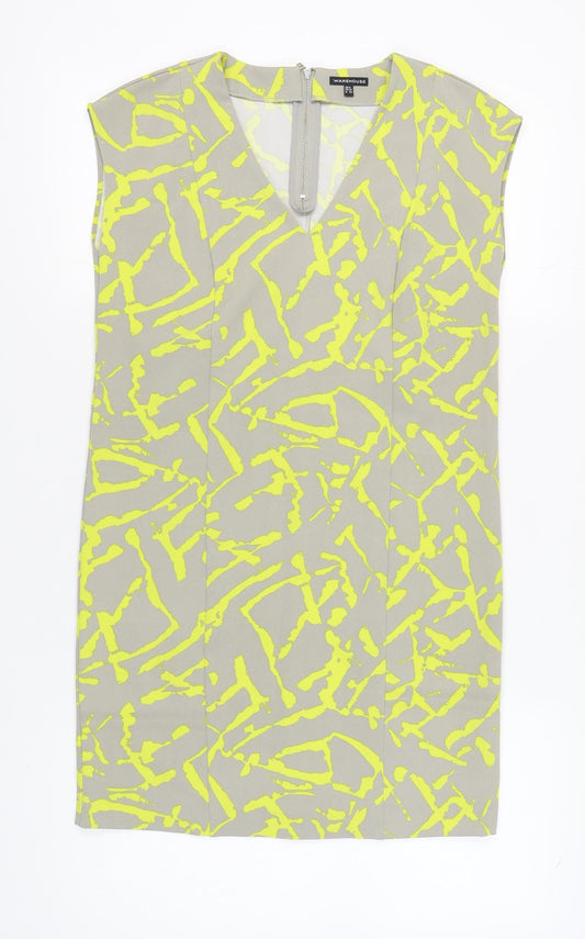 Warehouse Women's Multicoloured Geometric Dress Size 8