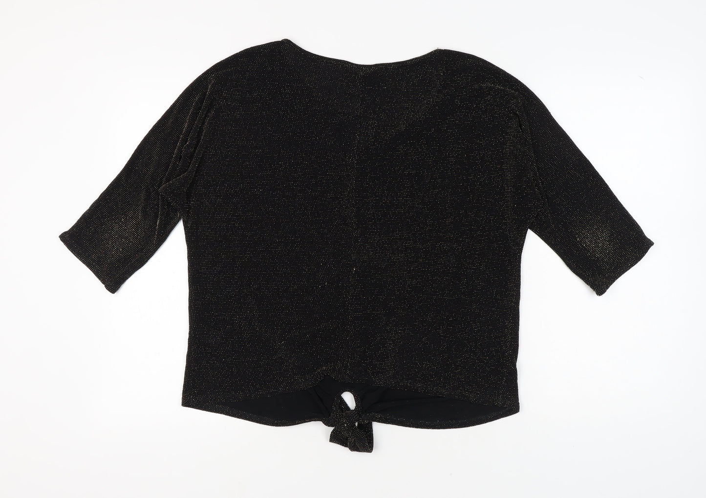 Wallis Women's Black Glitter Blouse Size L
