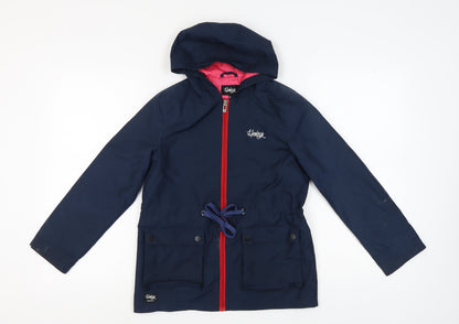 Henleys Girls Blue Jacket 9-10 Years Hooded Mid-Length