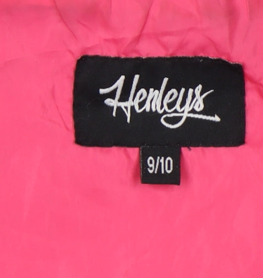 Henleys Girls Blue Jacket 9-10 Years Hooded Mid-Length