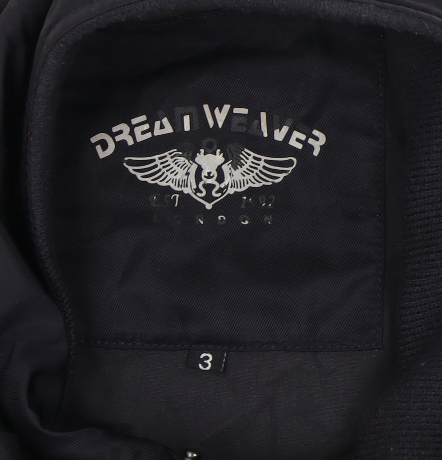 Mens UK Size 3 Dreamweaver Black Biker Coat