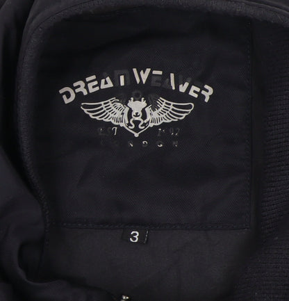Mens UK Size 3 Dreamweaver Black Biker Coat