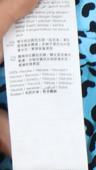 EDC Women's Blue Animal Print Shirt Dress, Size 4