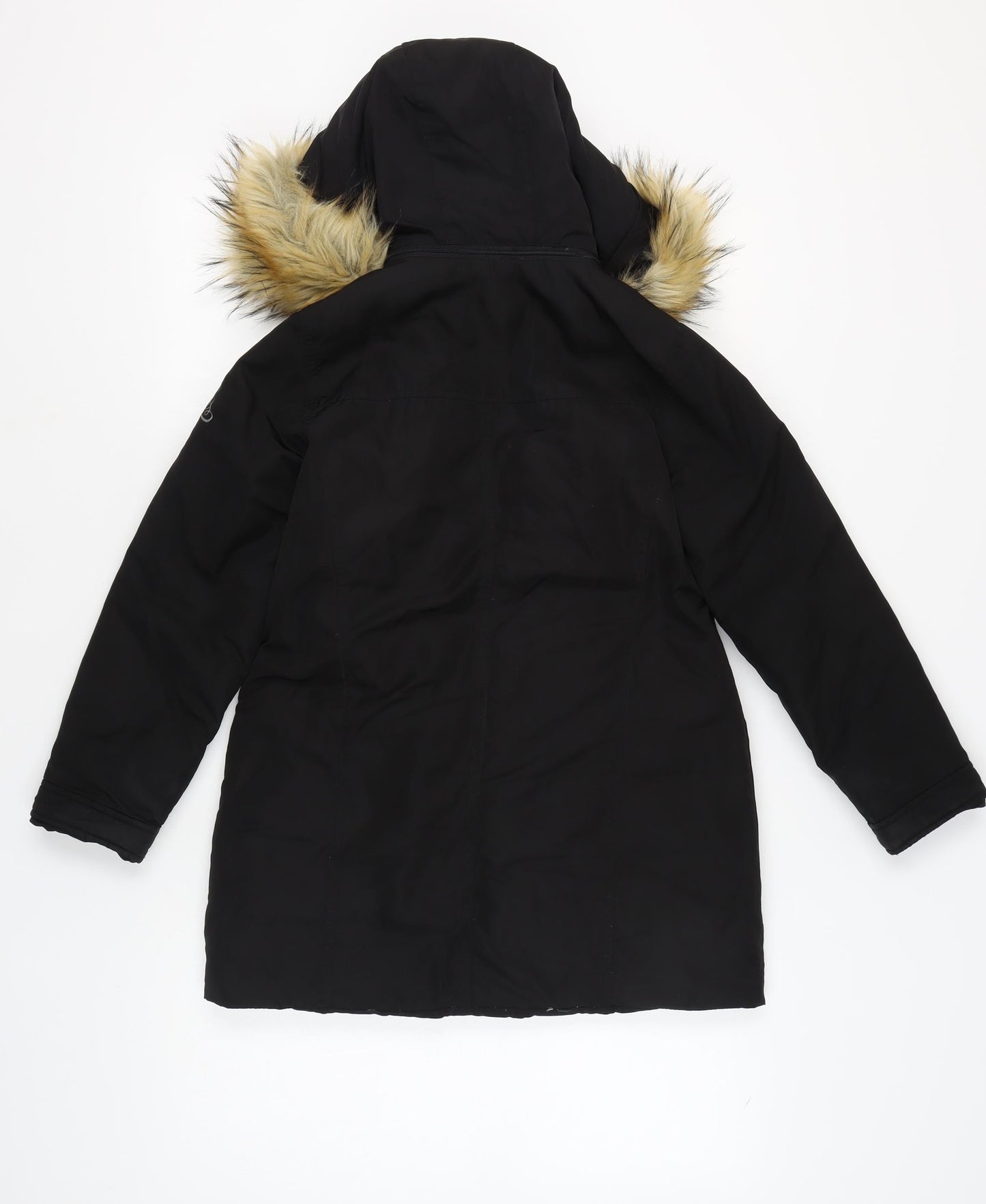 Pepe Jeans Teens Black Parka Jacket with Fur Trim