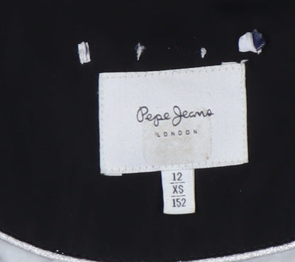 Pepe Jeans Teens Black Parka Jacket with Fur Trim