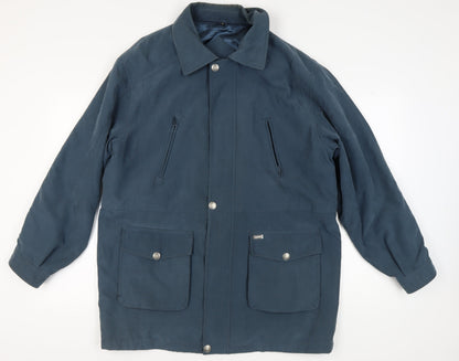 Saxon Men's Blue Basic Jacket M - Mid-Length Casual Wear