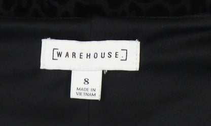 Warehouse Black Wrap Dress Women’s Size 8 Velvet Party