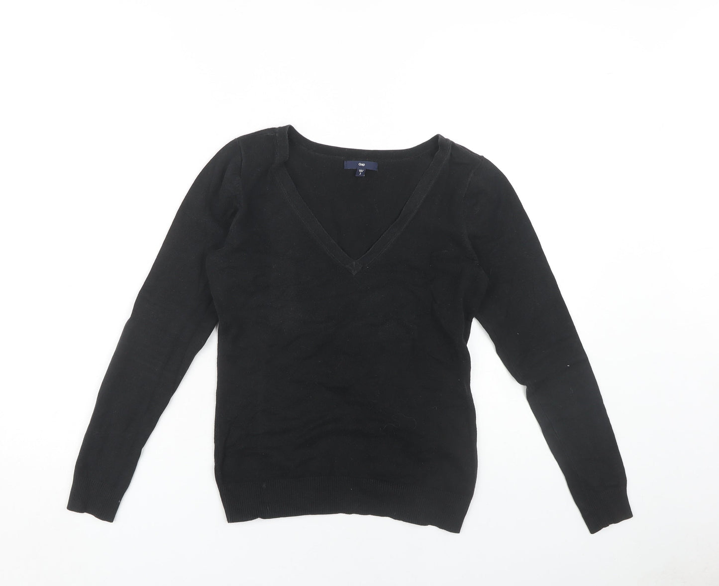 Gap Women's Black V-Neck Pullover Jumper, Size S