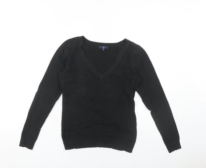 Gap Women's Black V-Neck Pullover Jumper, Size S