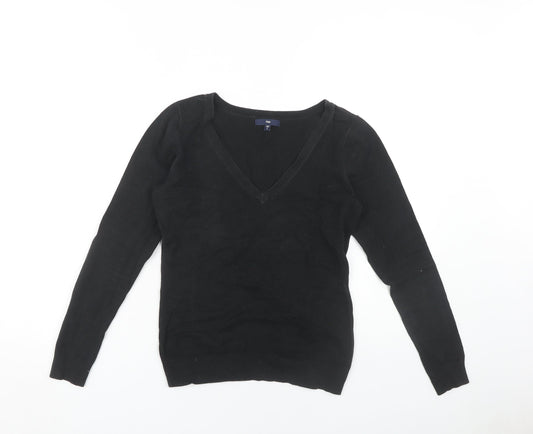 Gap Women's Black V-Neck Pullover Jumper, Size S