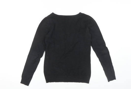 Gap Women's Black V-Neck Pullover Jumper, Size S
