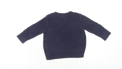 babyGap Unisex Blue Cotton Pullover Jumper 12-18 Months